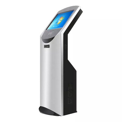 Individu d'écran tactile étiquetant la machine sans contact de paiement de kiosque de distributeur
