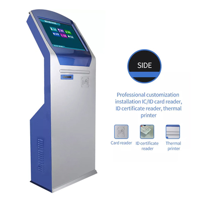 Individu d'écran tactile étiquetant la machine sans contact de paiement de kiosque de distributeur