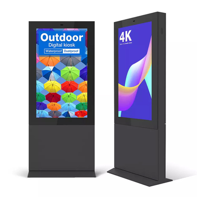Plancher tenant le kiosque imperméable d'écran tactile de 55 pouces pour la publicité