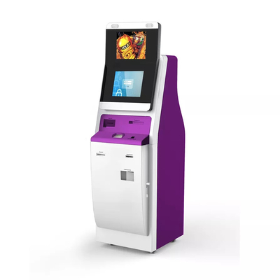 Kiosque de service d'individu d'écran tactile de distributeur automatique de billets d'atmosphère de l'unité centrale de traitement I3 120G double